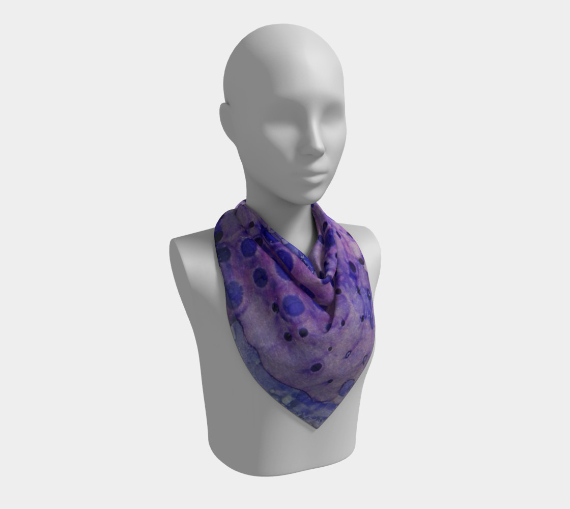 Purple Grid Ink #2 Square Scarf preview #2