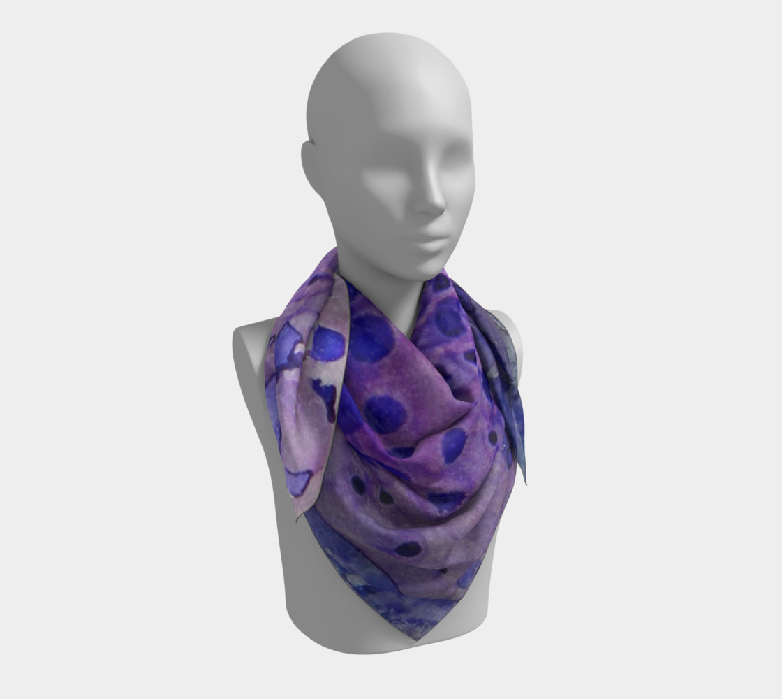 Purple Grid Ink #2 Square Scarf preview #3