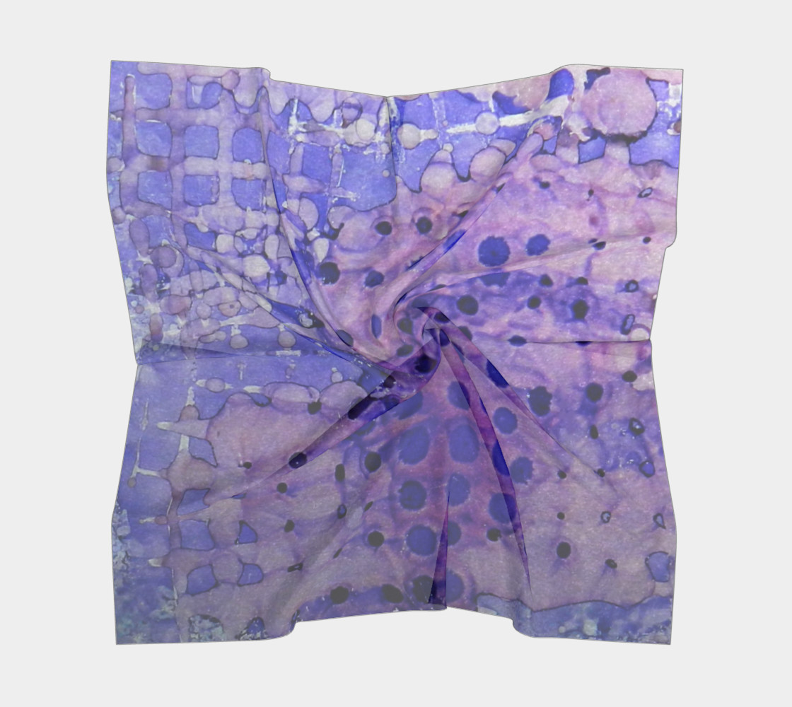 Purple Grid Ink #2 Square Scarf preview #5