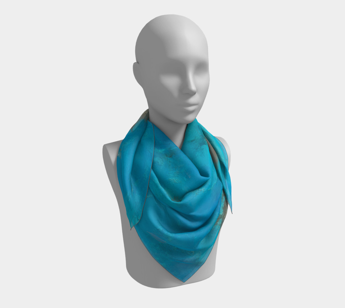 Aperçu de Blue Turquoise Square Scarf #3