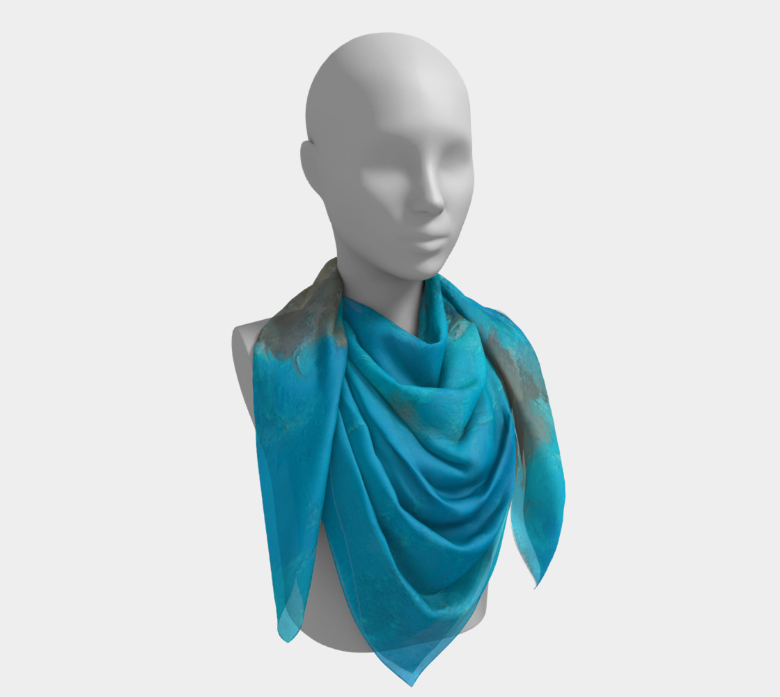 Aperçu de Blue Turquoise Square Scarf #4