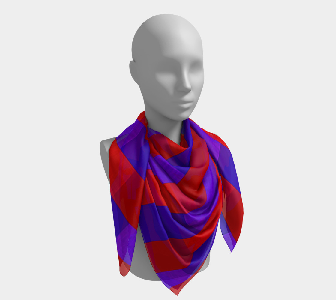 Purple on Purple, Red on Red Silk Scarf preview #4