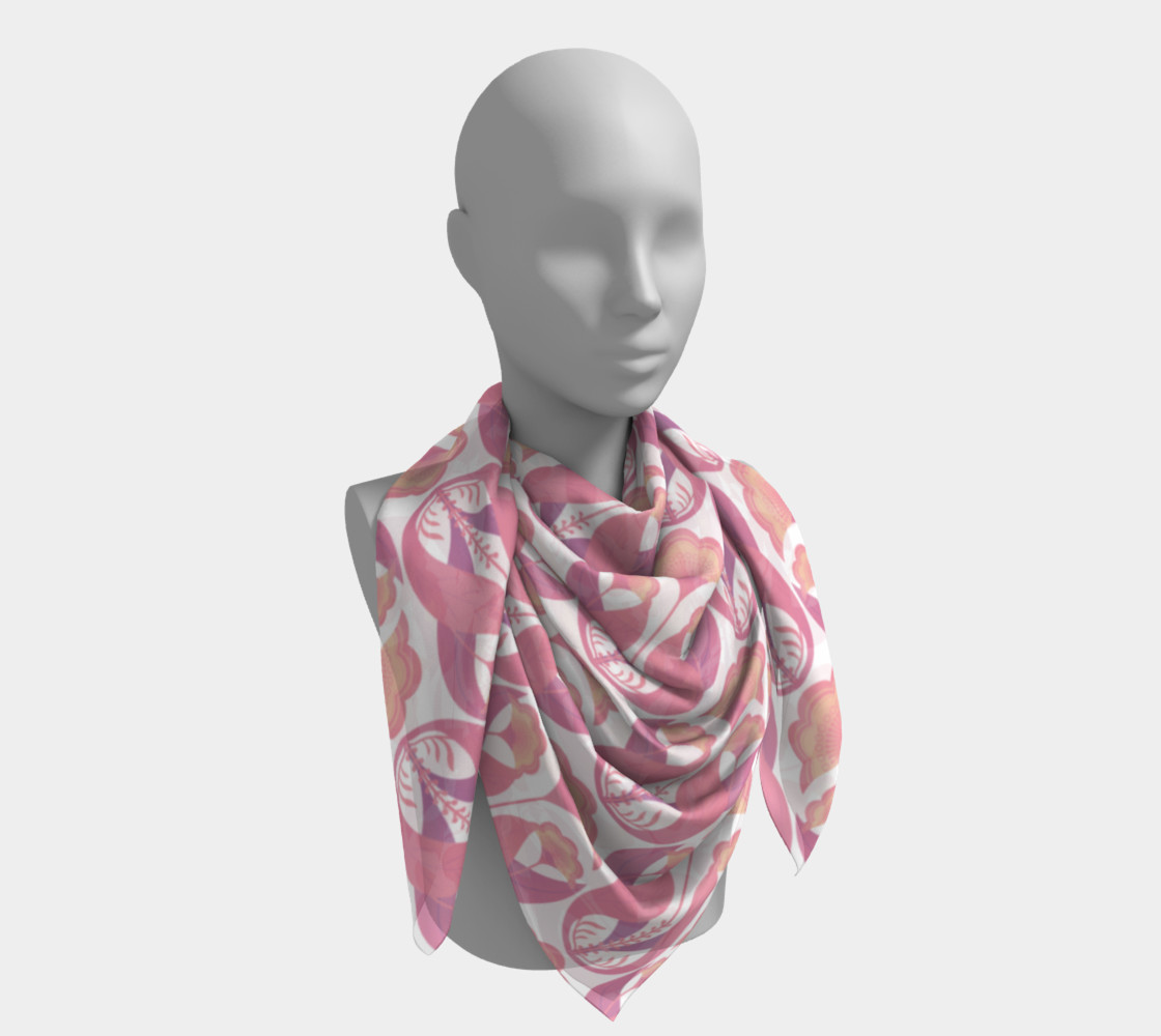 Folk art flowers repeat pink preview #4