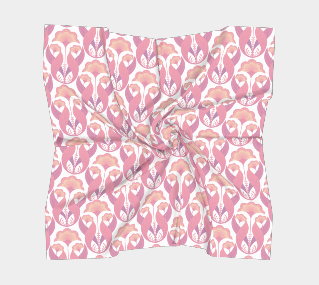Folk art flowers repeat pink preview #5