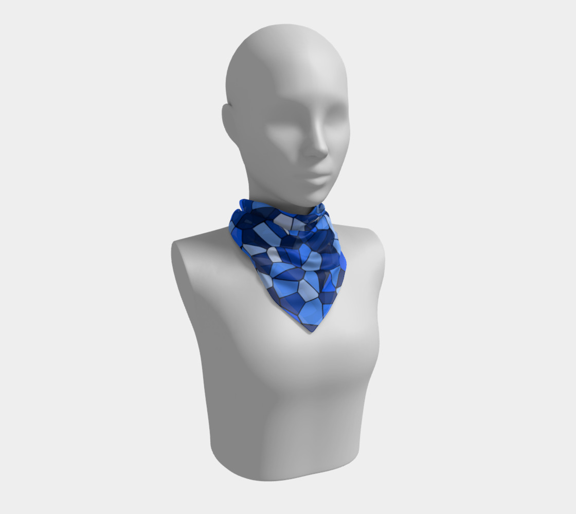 Blue Monochrome Geometric Mosaic Pattern preview #1