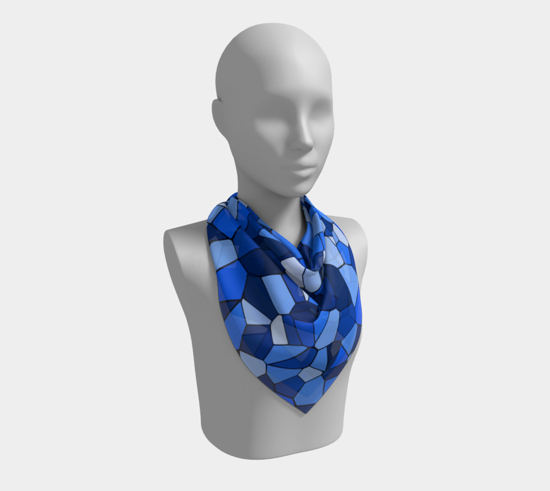 Blue Monochrome Geometric Mosaic Pattern preview #2