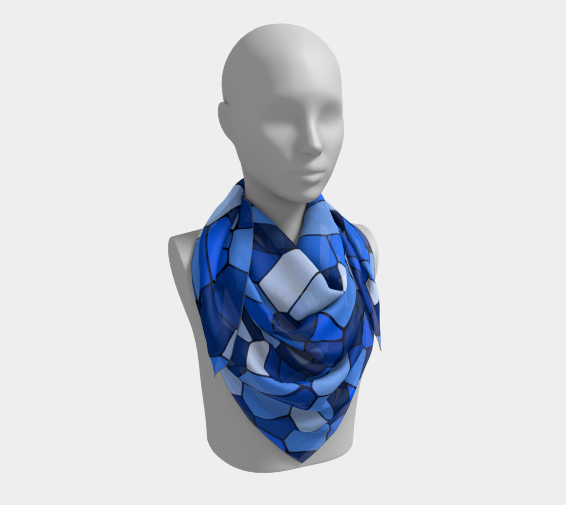 Blue Monochrome Geometric Mosaic Pattern preview #3