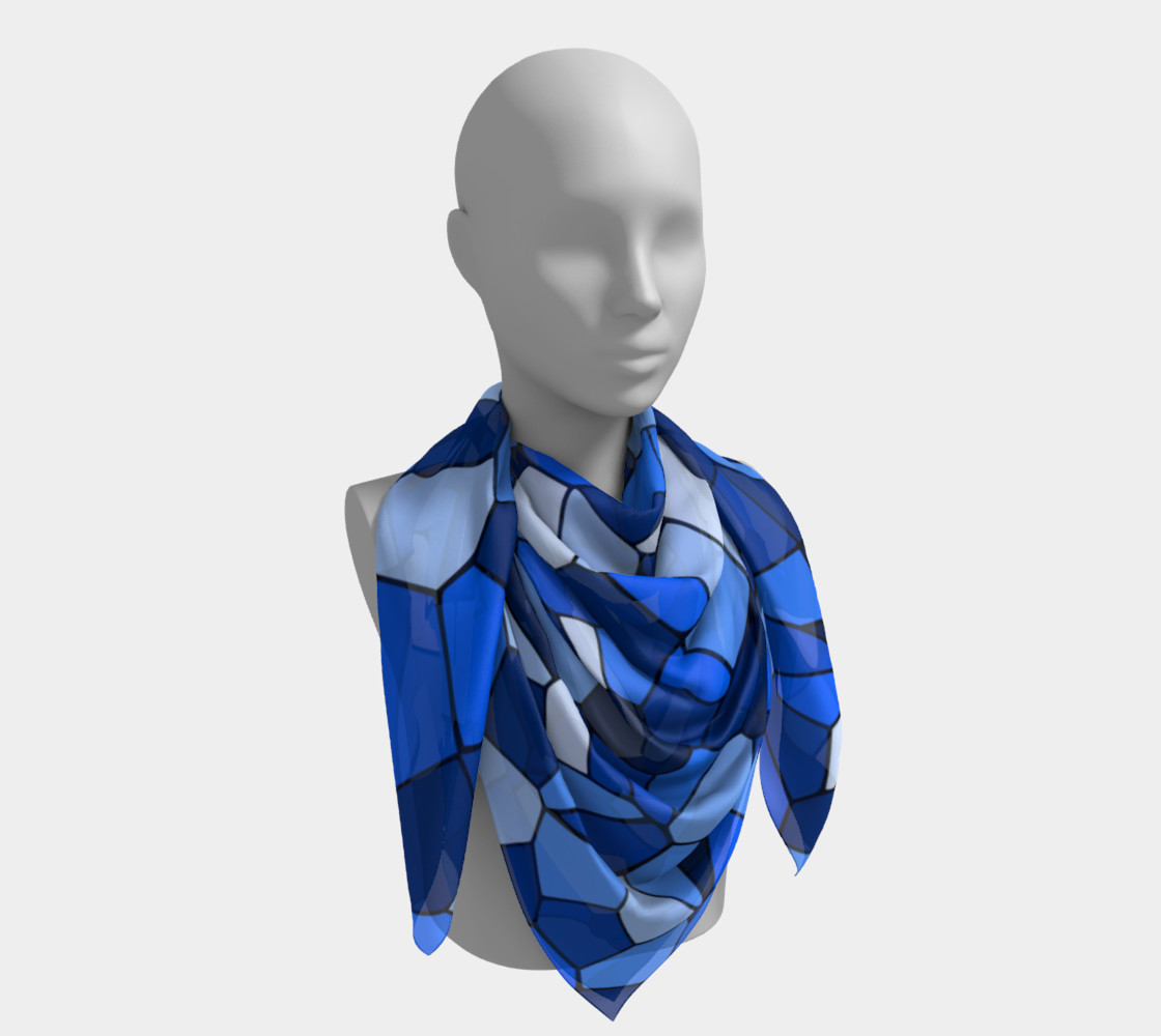 Blue Monochrome Geometric Mosaic Pattern preview #4
