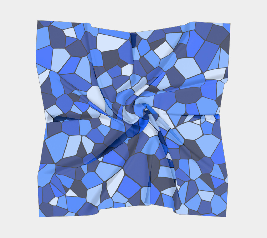 Blue Monochrome Geometric Mosaic Pattern preview #5
