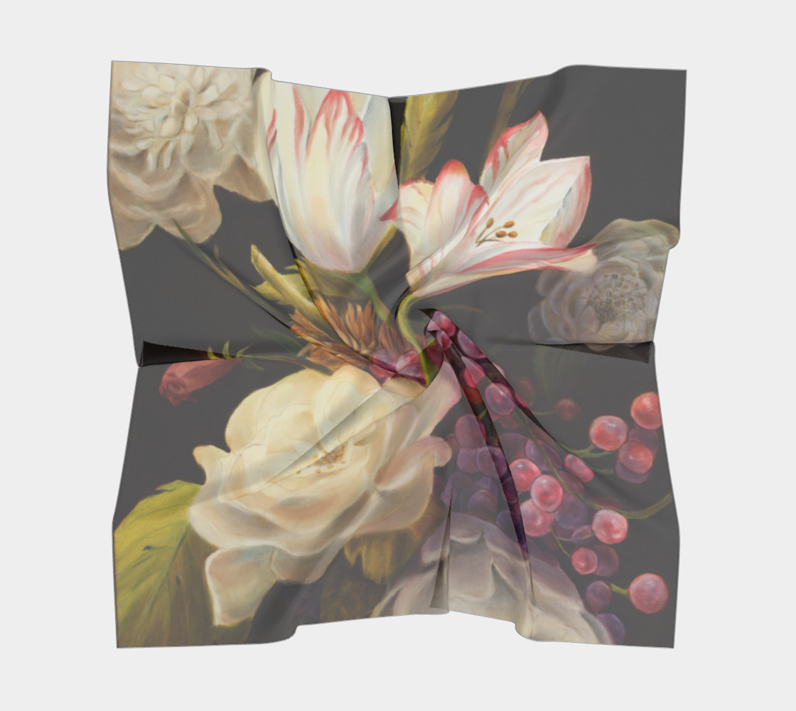 Winter Floral Square Scarf preview #5