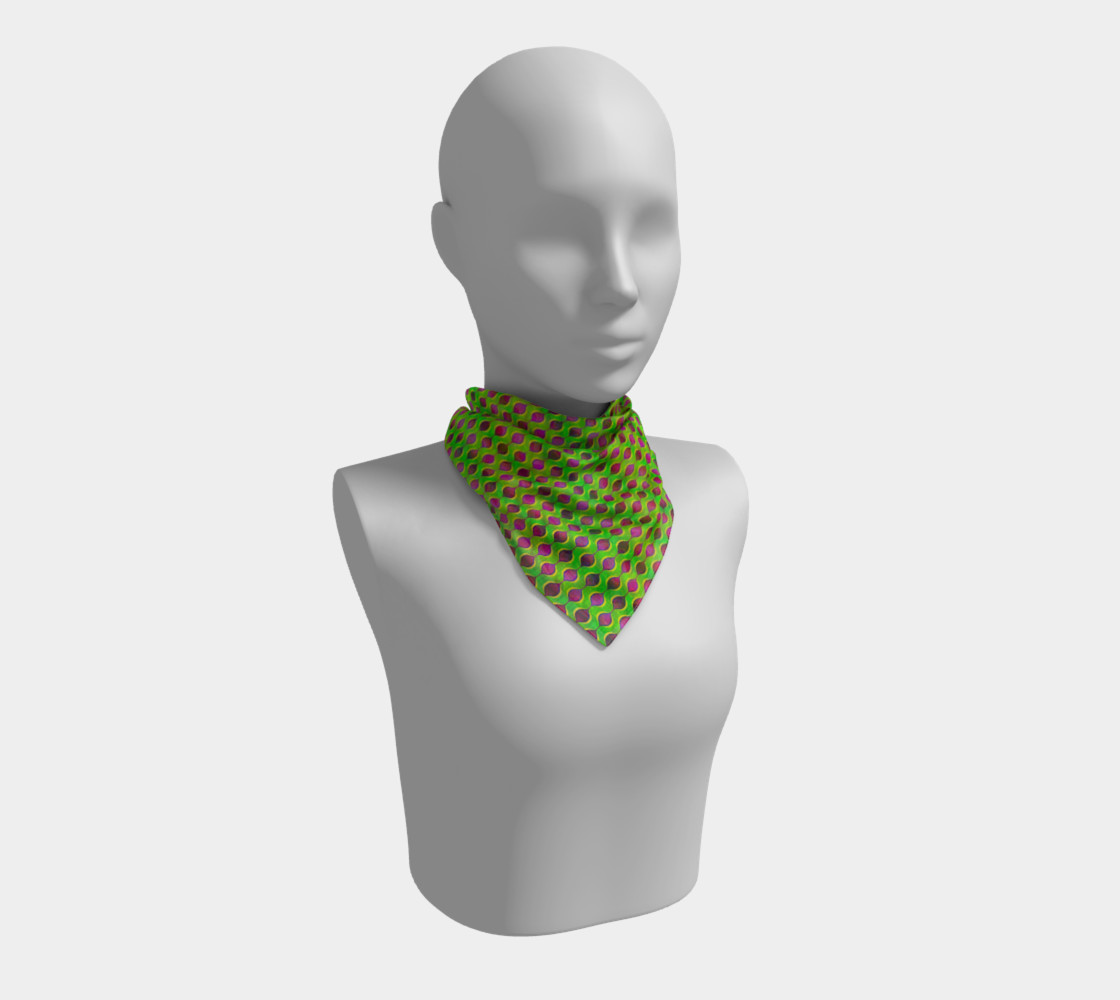 Aperçu de Fun Bright Green Purple Ogee Pattern Square Scarf #1