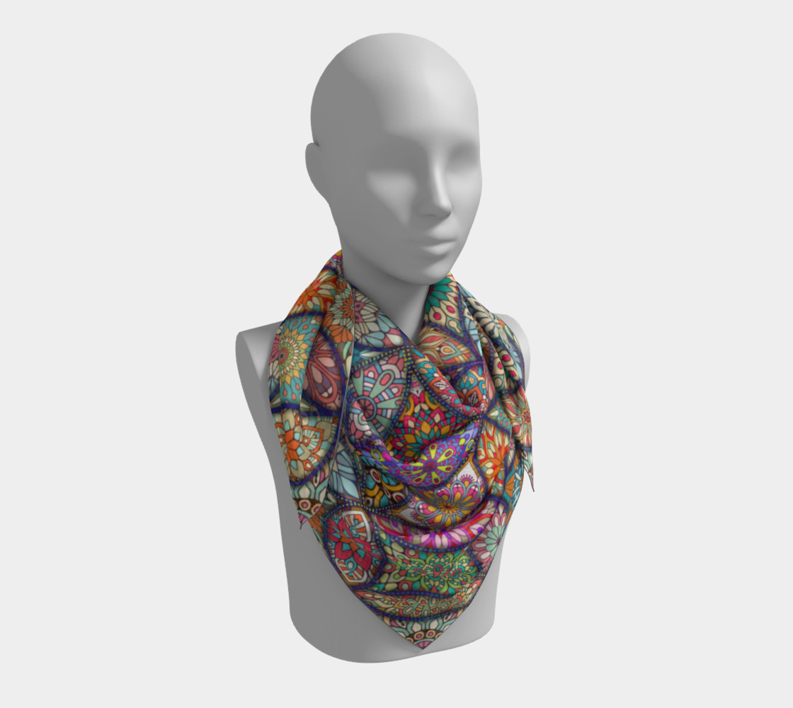Vibrant Mandalas Square Scarf preview #3
