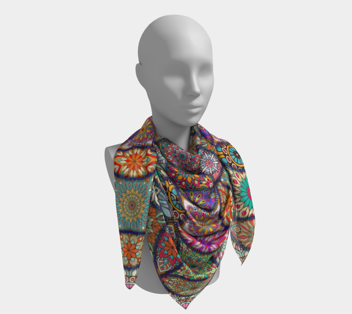 Vibrant Mandalas Square Scarf preview #4
