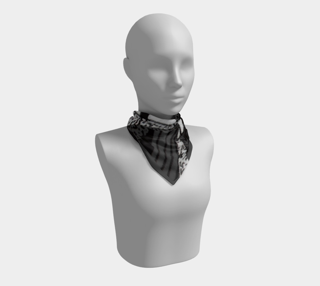 Aperçu de Foulard carré-Griffe Noir et blanc-micheline-plante #1