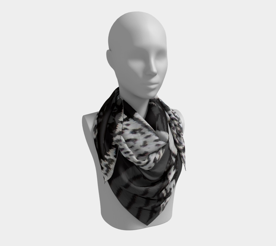 Aperçu de Foulard carré-Griffe Noir et blanc-micheline-plante #3