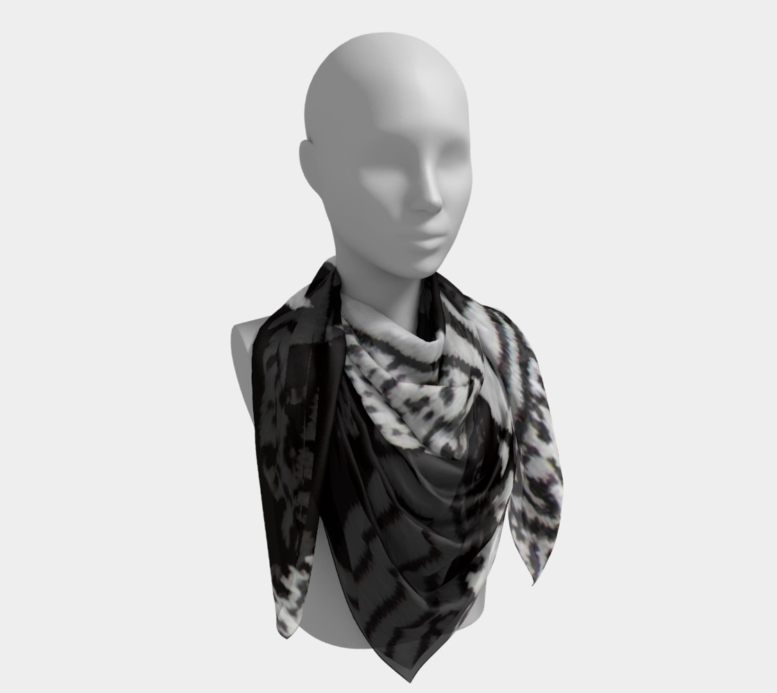 Aperçu de Foulard carré-Griffe Noir et blanc-micheline-plante #4