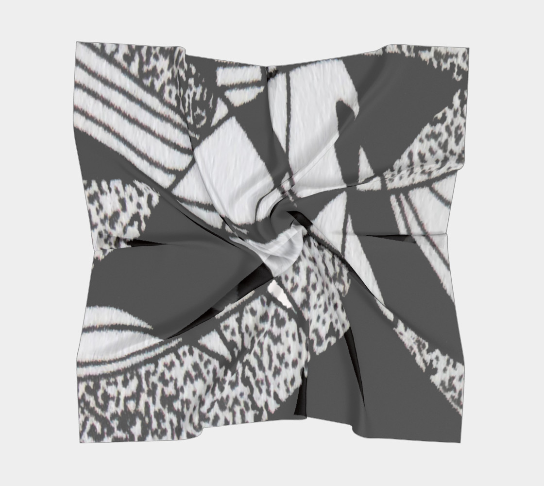 Aperçu de Foulard carré-Griffe Noir et blanc-micheline-plante #5
