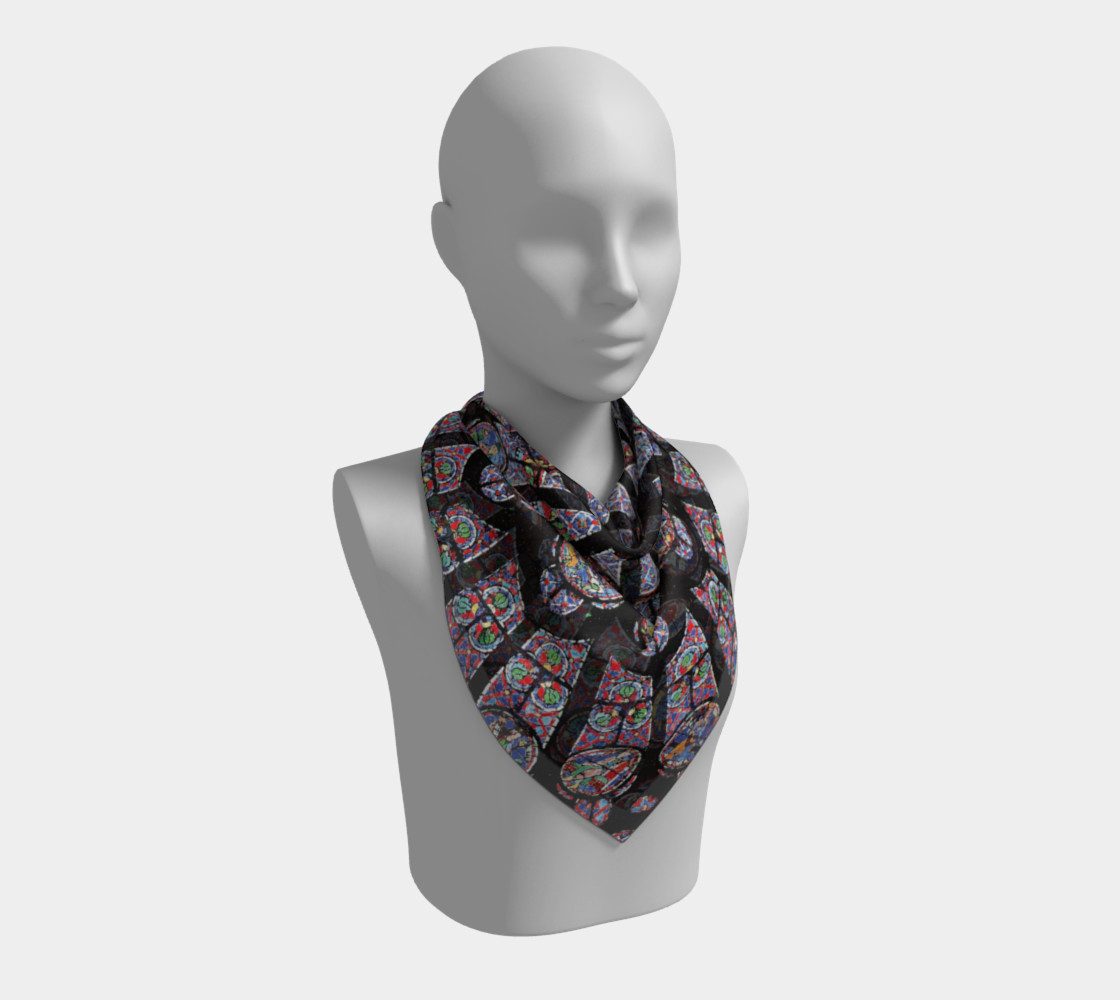 Rose South Window, Notre Dame Paris Square Scarf preview #2