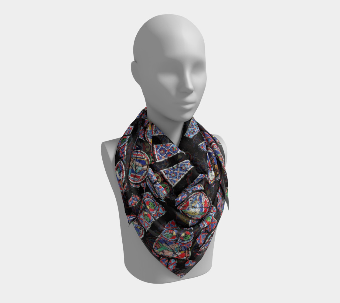 Rose South Window, Notre Dame Paris Square Scarf preview #3