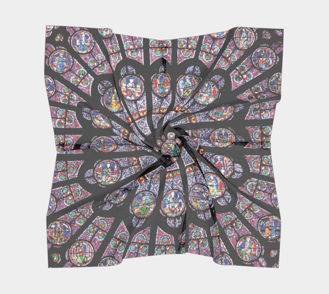 Rose South Window, Notre Dame Paris Square Scarf preview #5