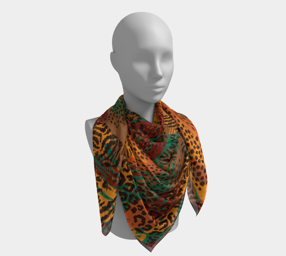 Safari Animal Print Mashup Square Scarf preview #4