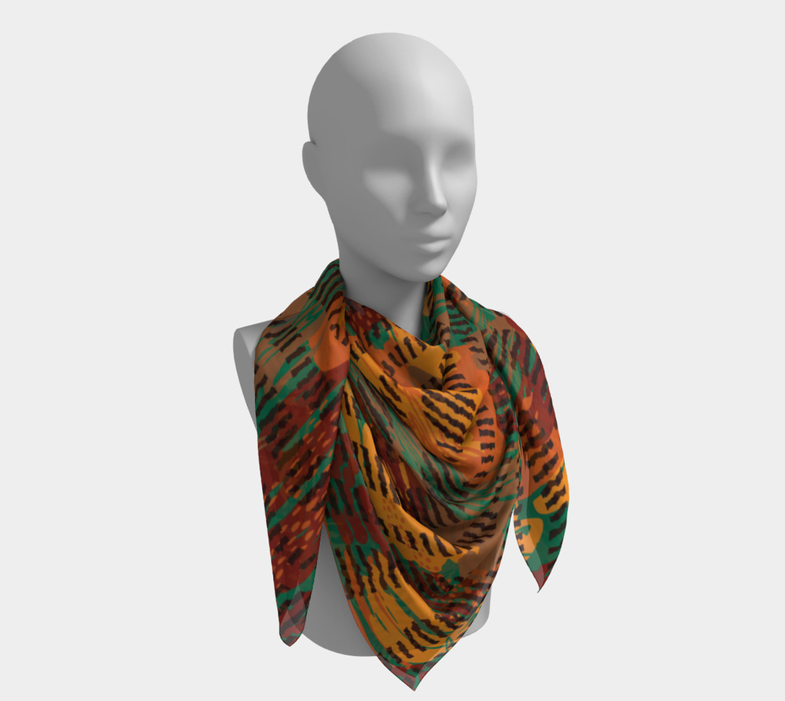 Abstract Animal Stripes Square Scarf preview #4
