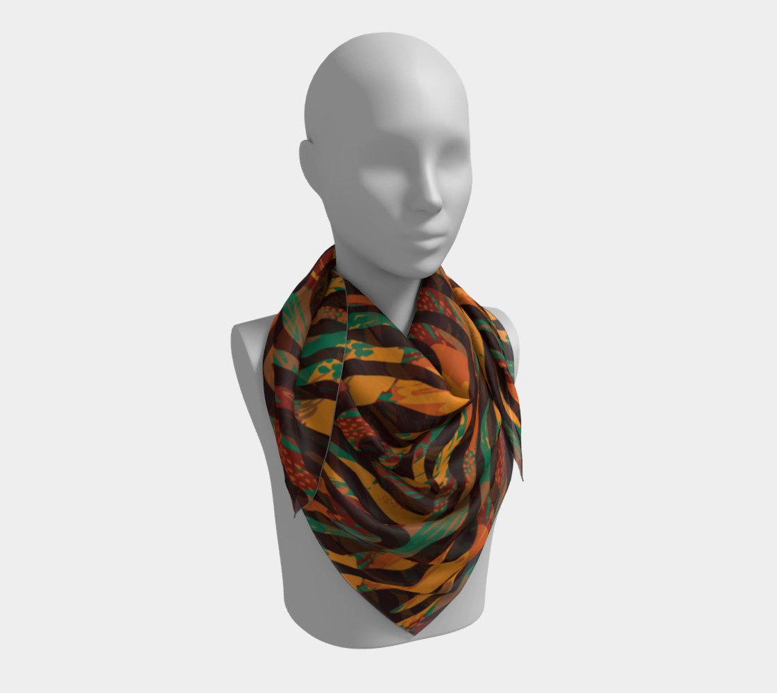 Colorful Animal Stripes Square Scarf preview #3