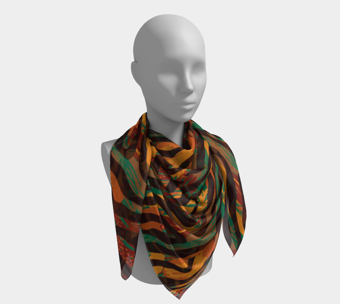 Colorful Animal Stripes Square Scarf preview #4