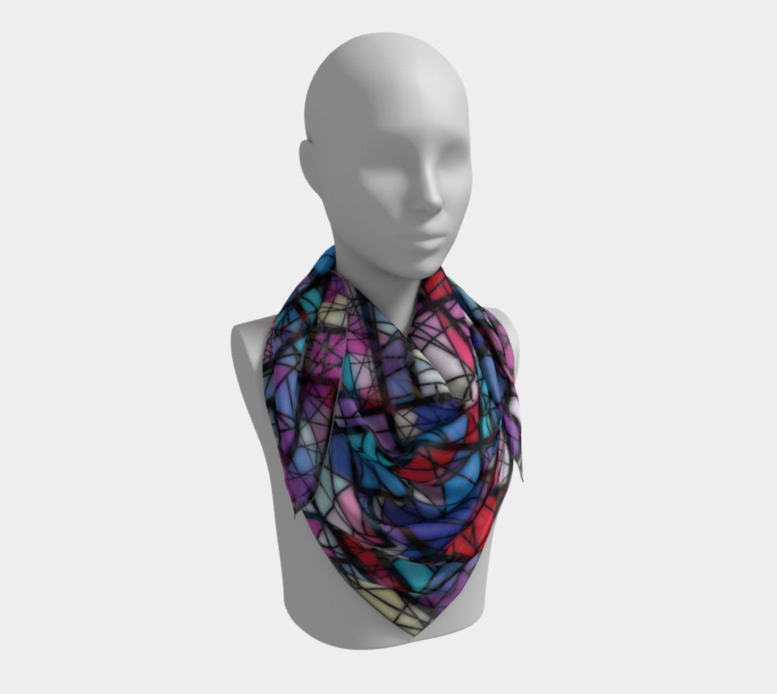 Mosaic Squares Pattern Square Scarf preview #3