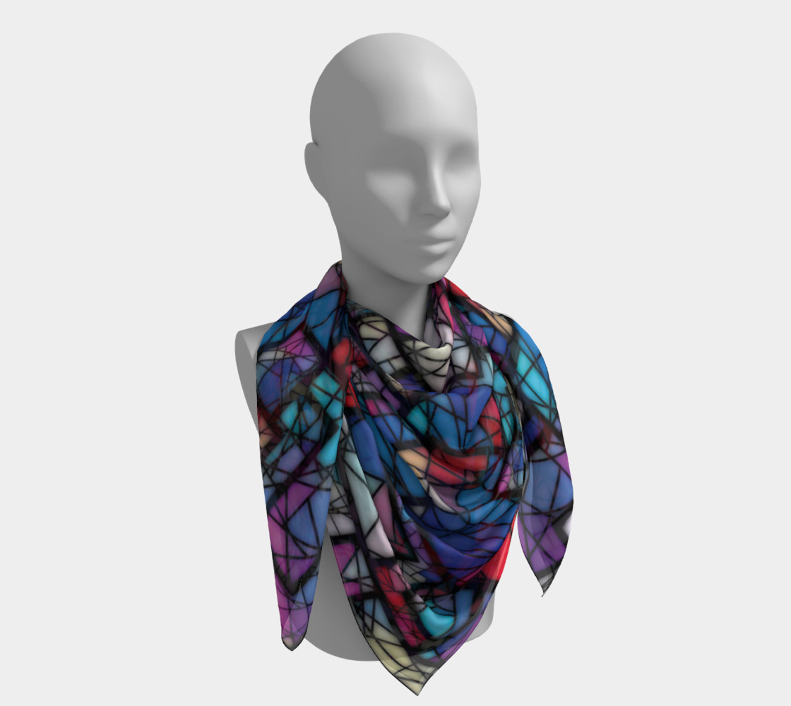 Mosaic Squares Pattern Square Scarf preview #4