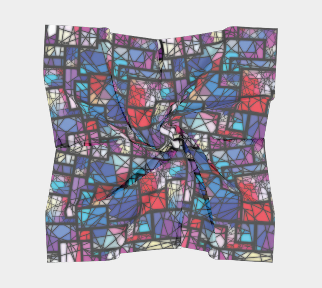 Mosaic Squares Pattern Square Scarf preview #5