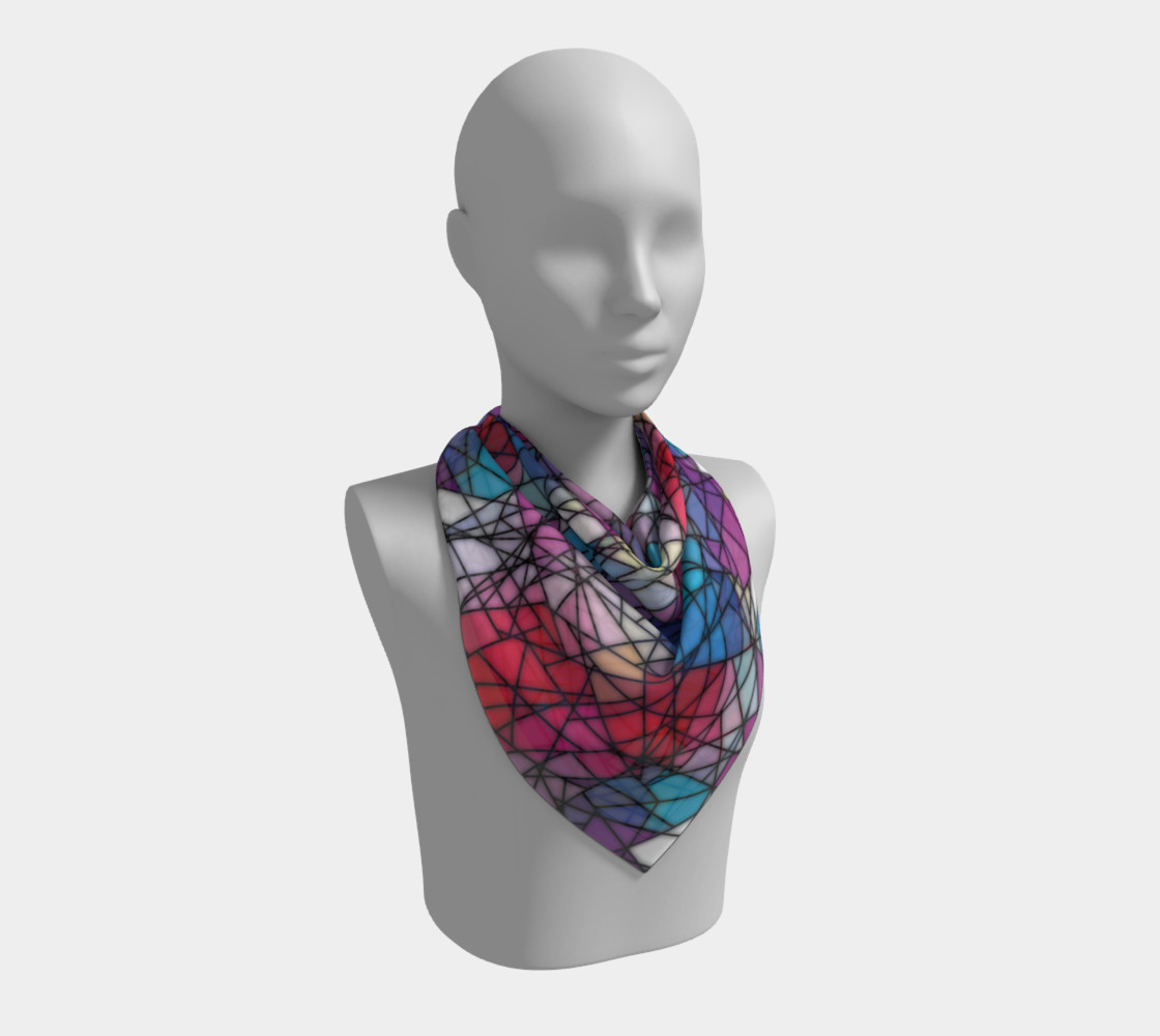 Angular Mosaic Pattern Square Scarf preview #2