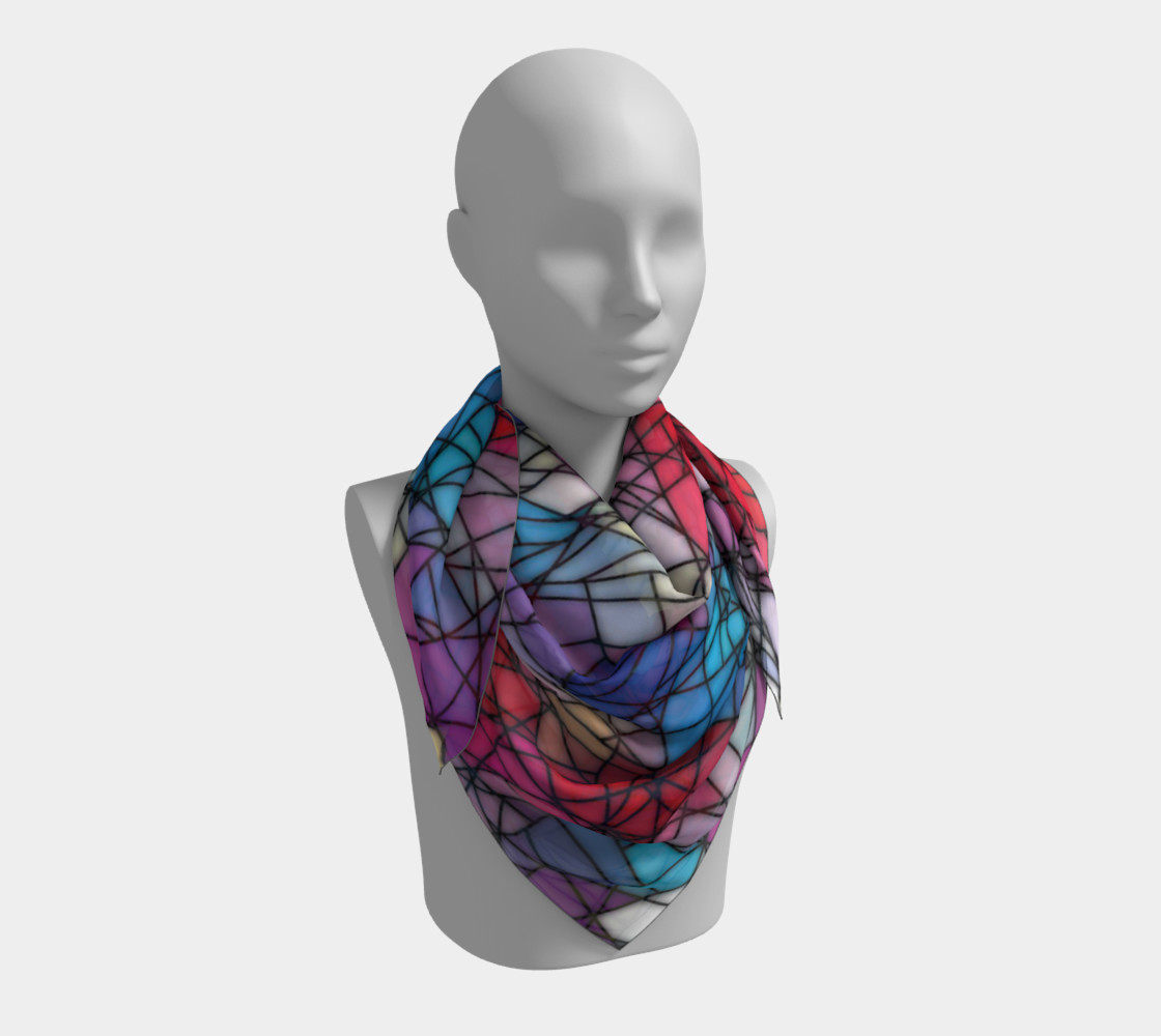 Angular Mosaic Pattern Square Scarf preview #3