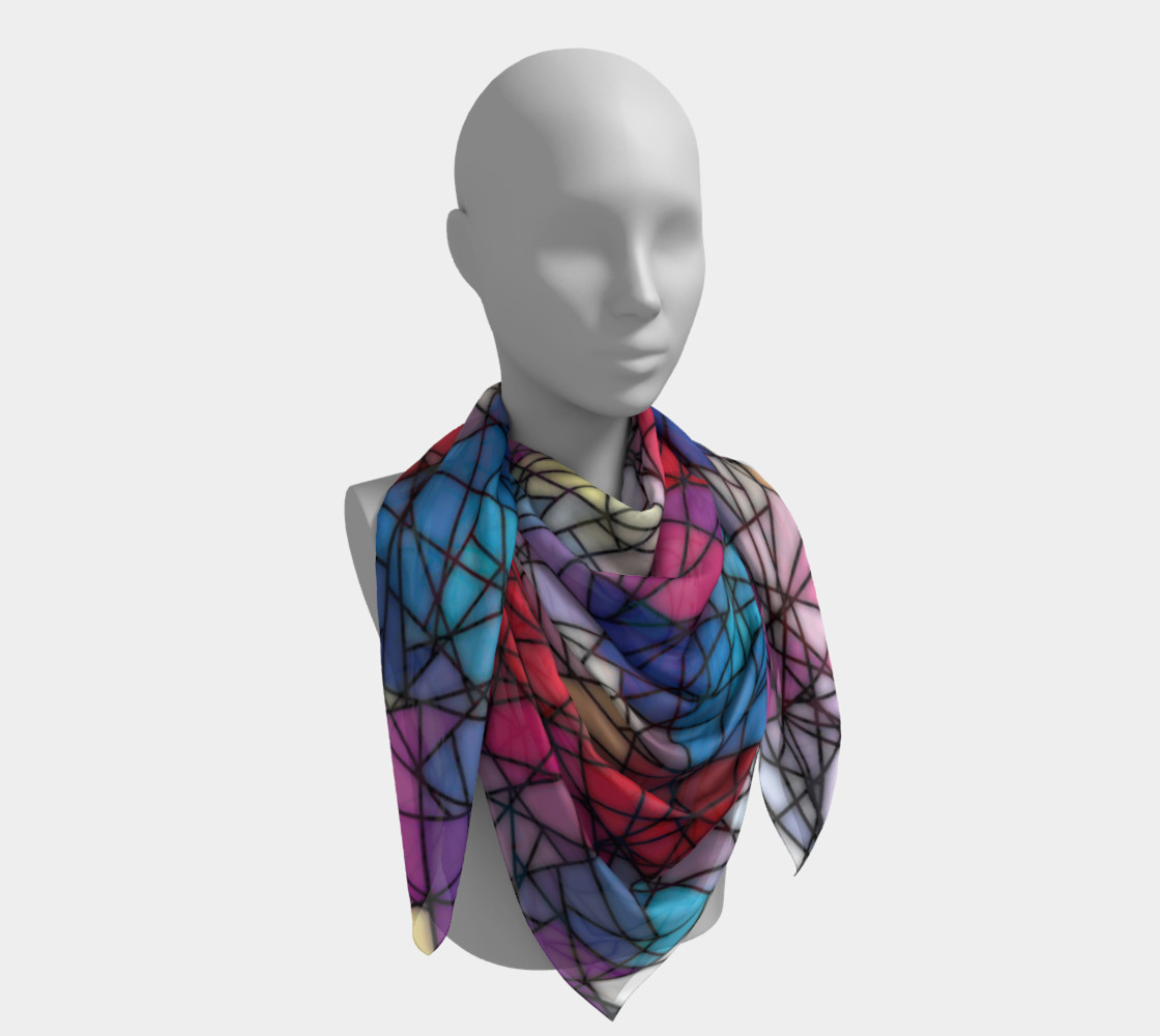 Angular Mosaic Pattern Square Scarf preview #4
