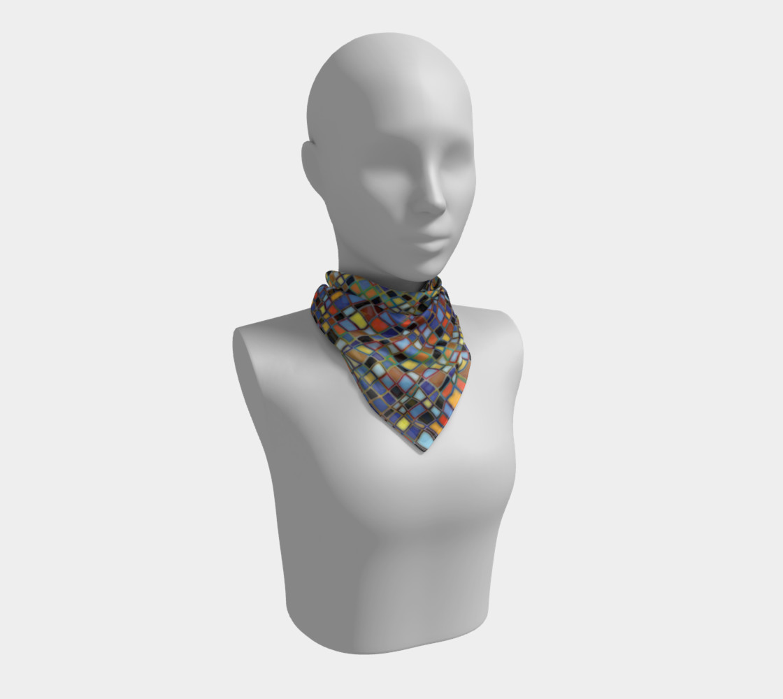 Wavy Squares Mosaic Pattern Square Scarf preview #1