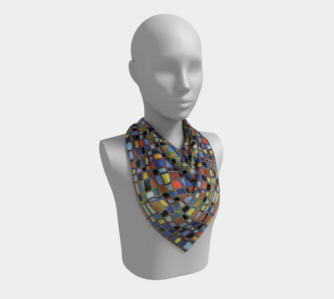 Wavy Squares Mosaic Pattern Square Scarf preview #2