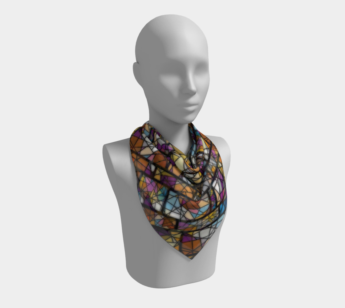 Quadrangles & Triangles Mosaic Pattern Square Scarf preview #2