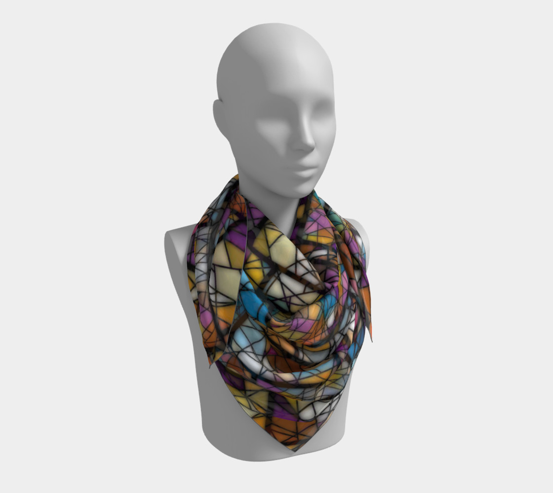 Quadrangles & Triangles Mosaic Pattern Square Scarf preview #3