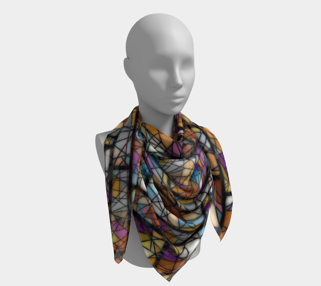 Quadrangles & Triangles Mosaic Pattern Square Scarf preview #4