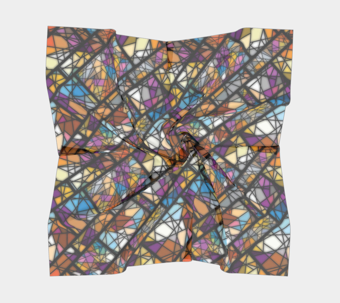 Quadrangles & Triangles Mosaic Pattern Square Scarf preview #5