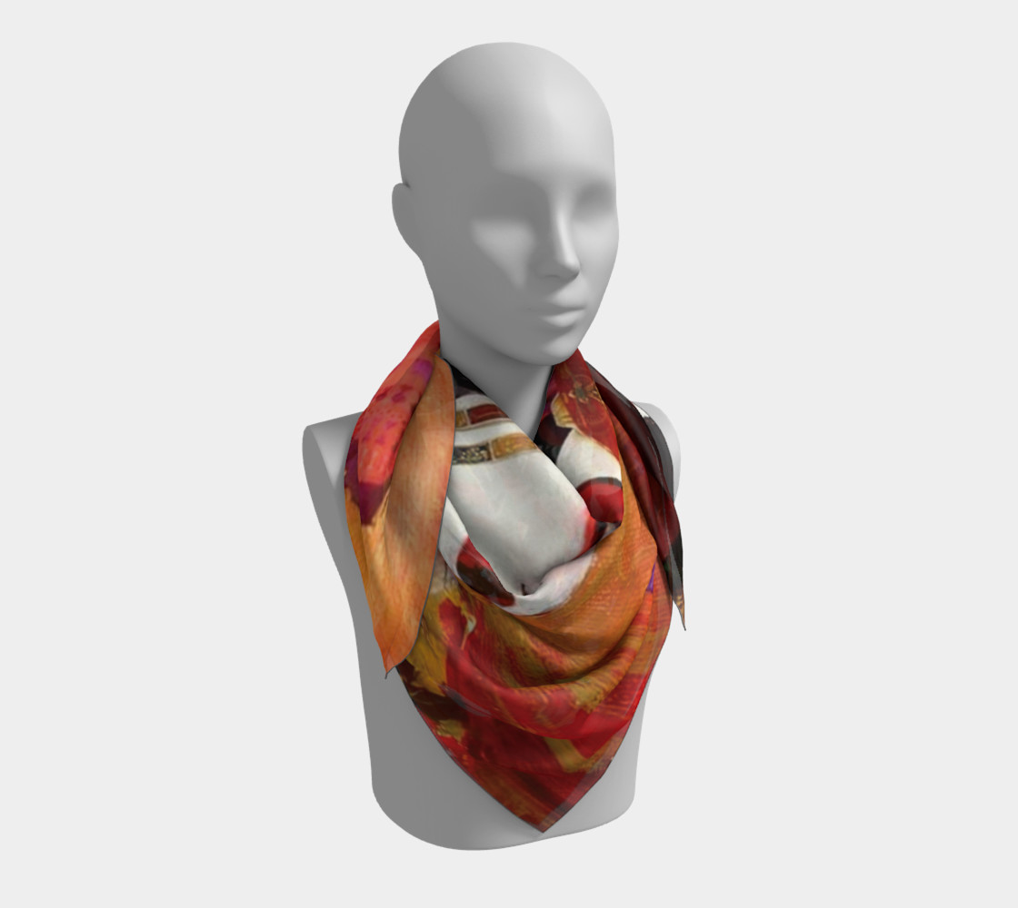 Tango Geisha Square Scarf from an original work of art by Esther M. Smith preview #3