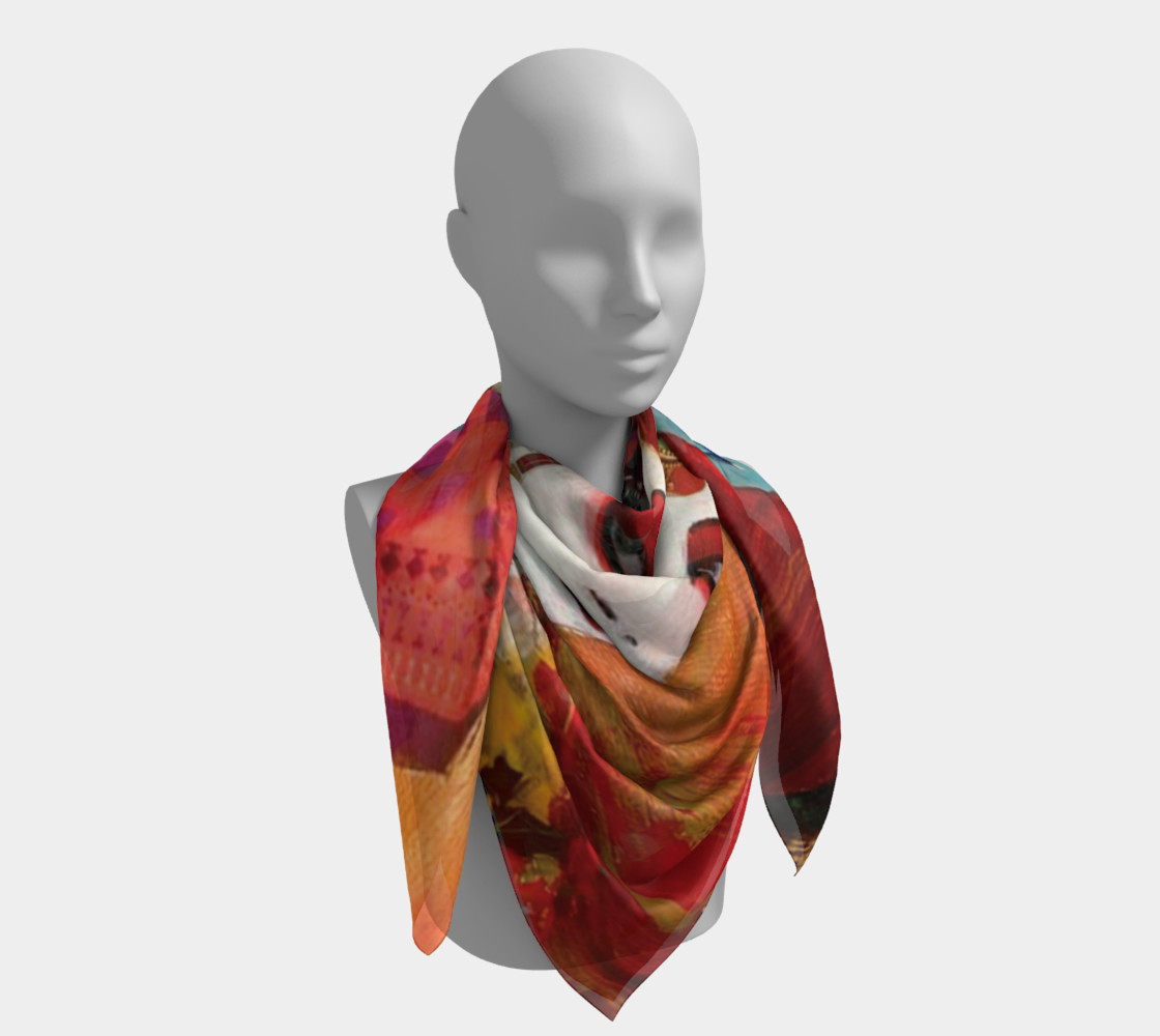 Tango Geisha Square Scarf from an original work of art by Esther M. Smith preview #4