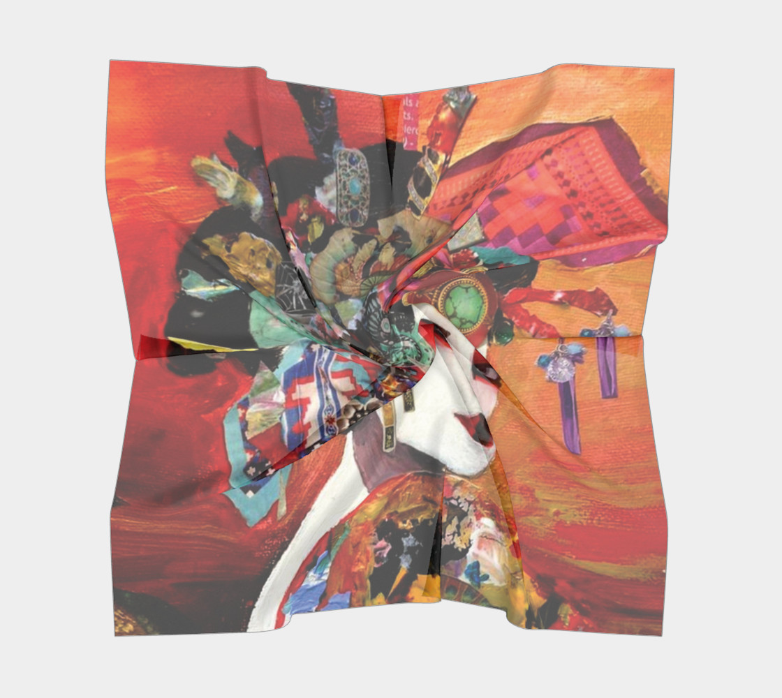 Tango Geisha Square Scarf from an original work of art by Esther M. Smith preview #5