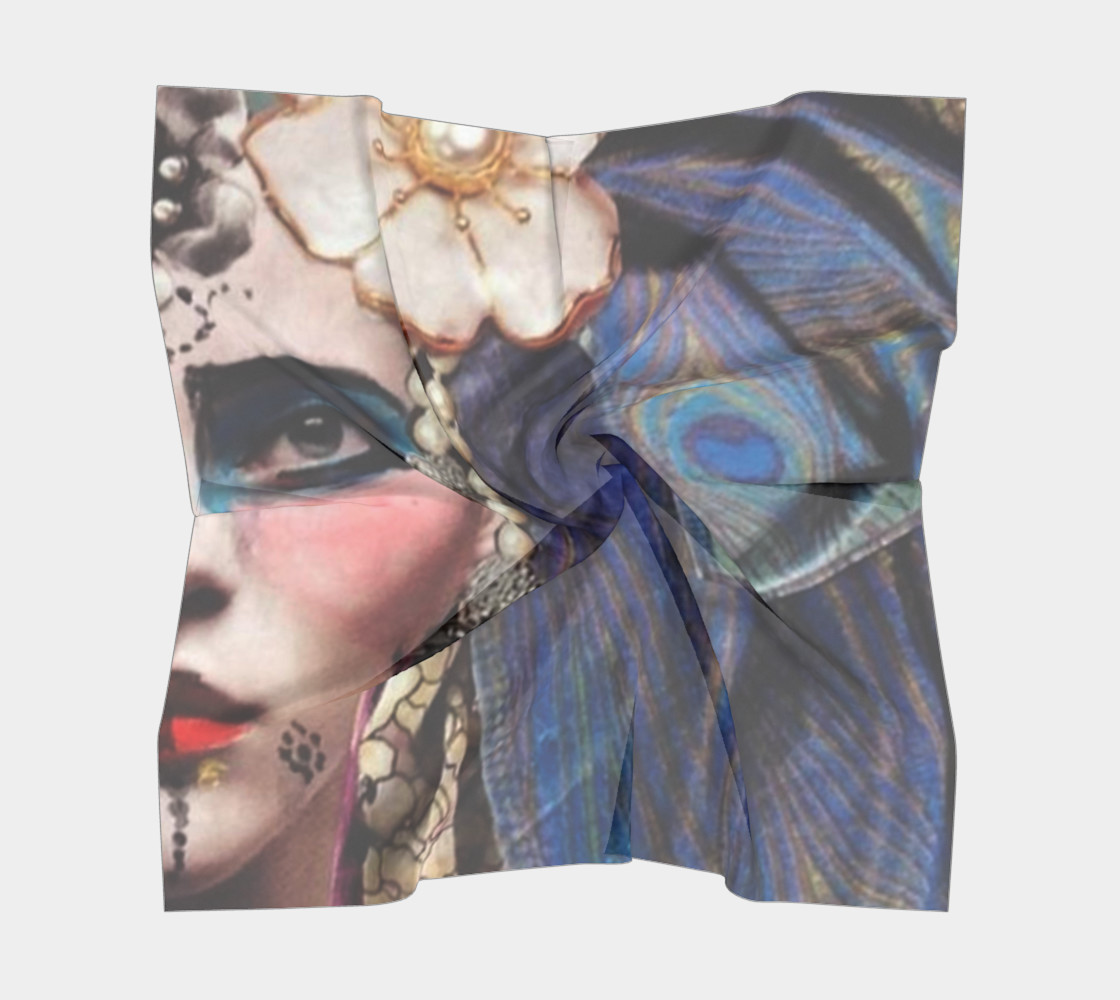 Tribal Fantasy Square Scarf from an original work of art by Esther M. Smith preview #5