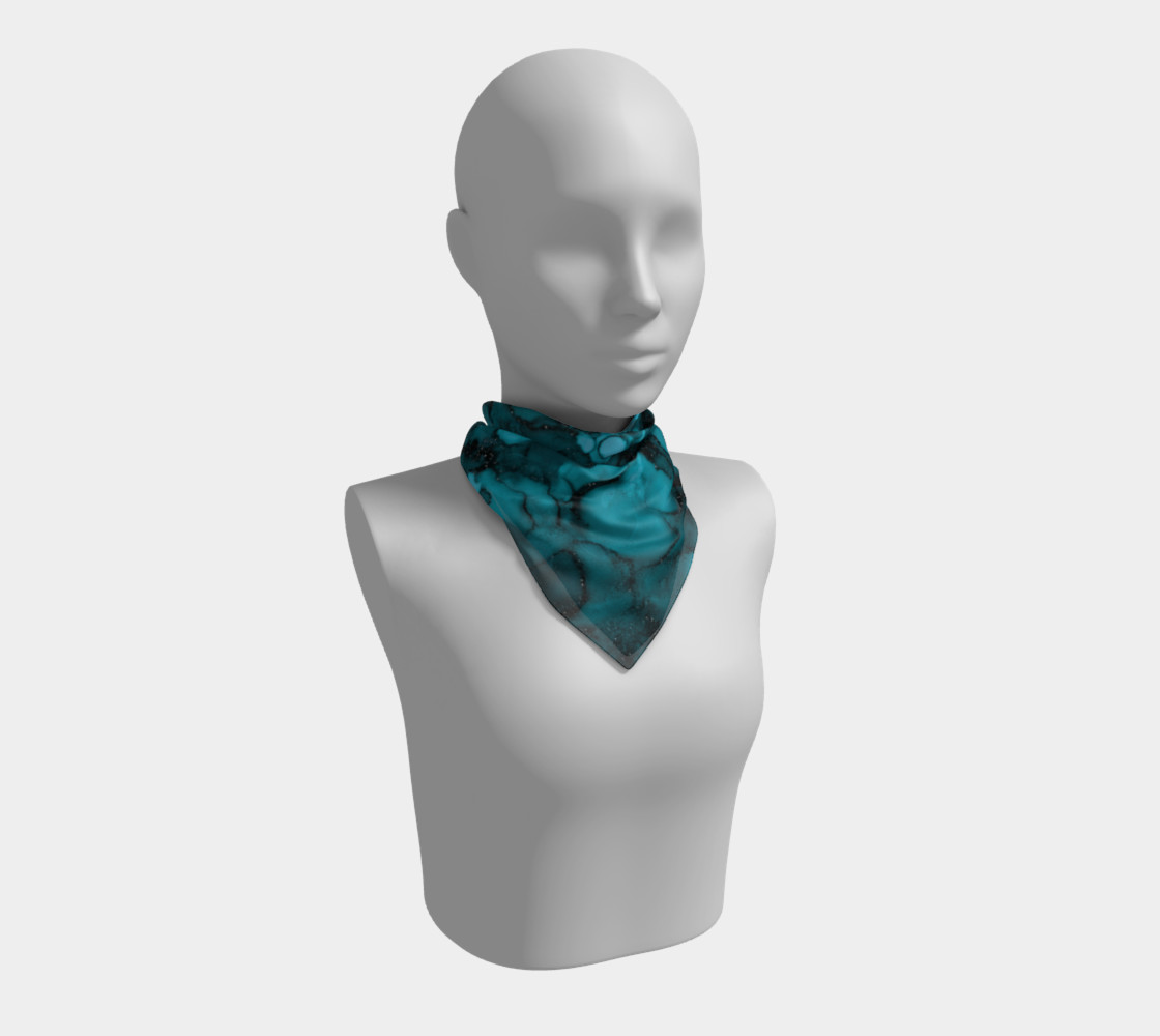 Watercolor Swirls O - Turquoise Splotches, Square Scarf preview #1