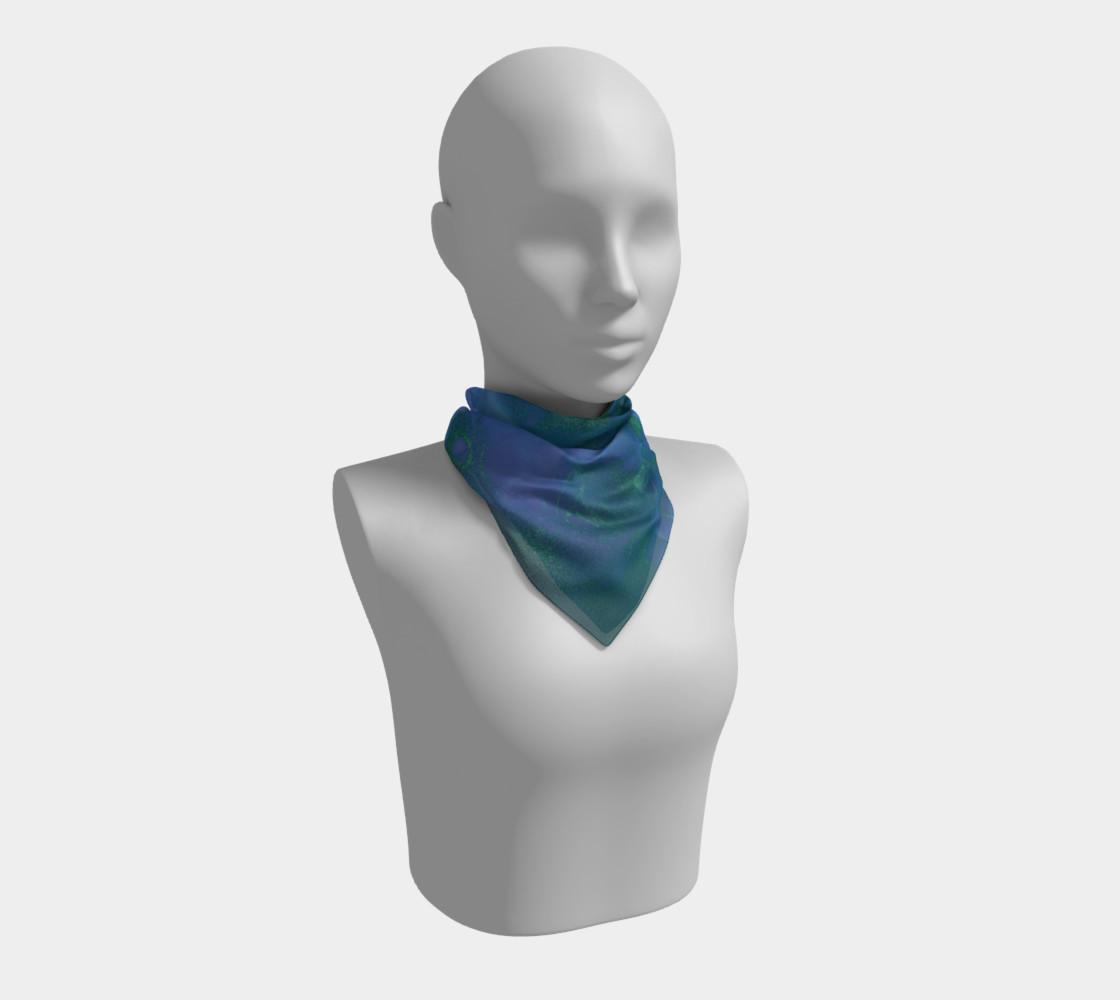 Watercolor Swirls P - Blues & Greens, Square Scarf preview #1