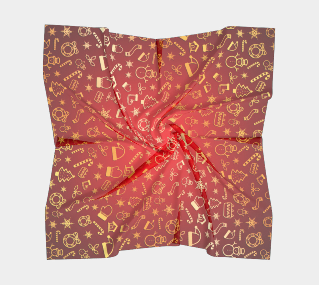 Christmas Gold Shapes Pattern - Square Scarf preview #5