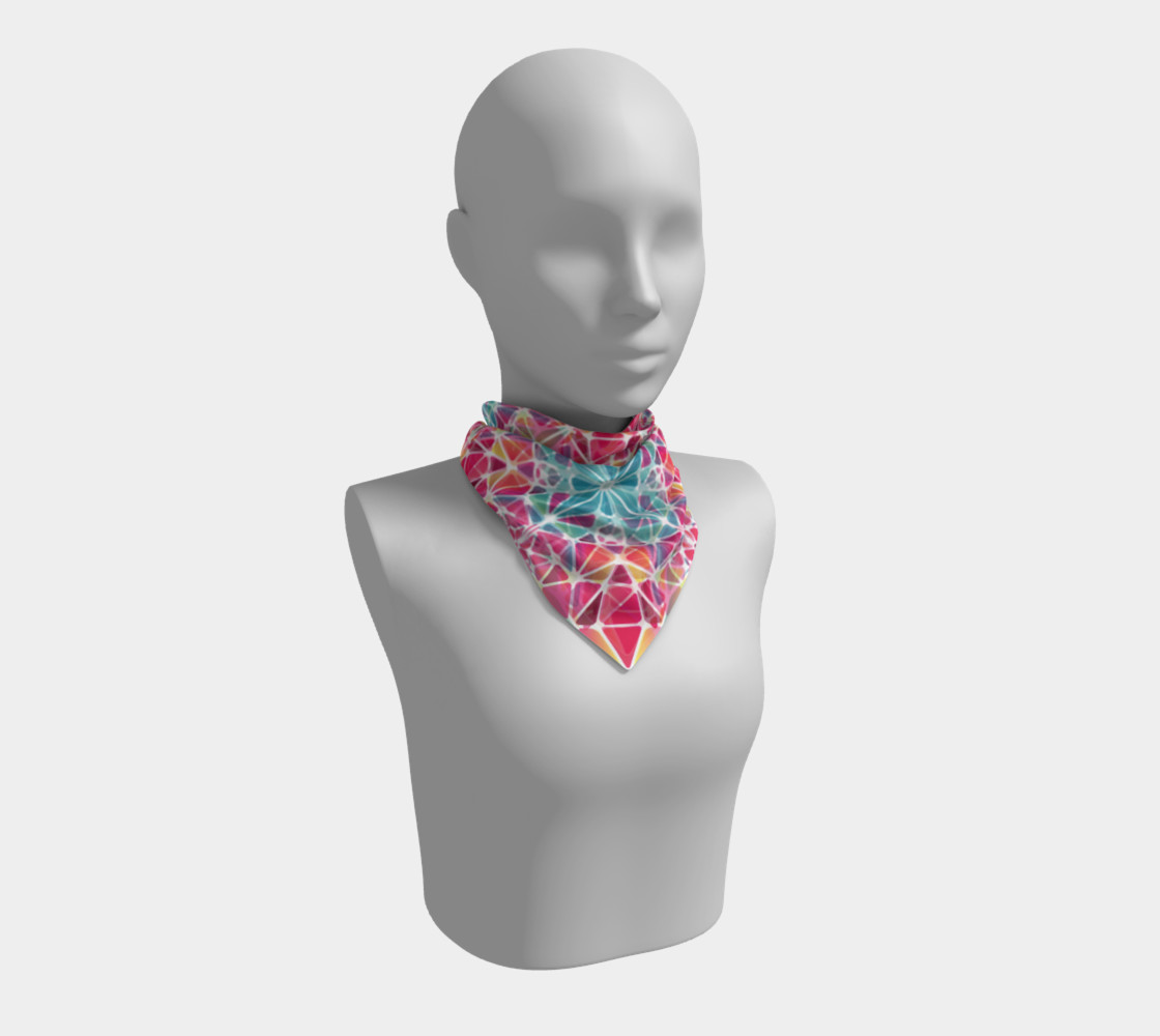Aperçu de Pink & Blue Kaleidoscope Square Scarf #1