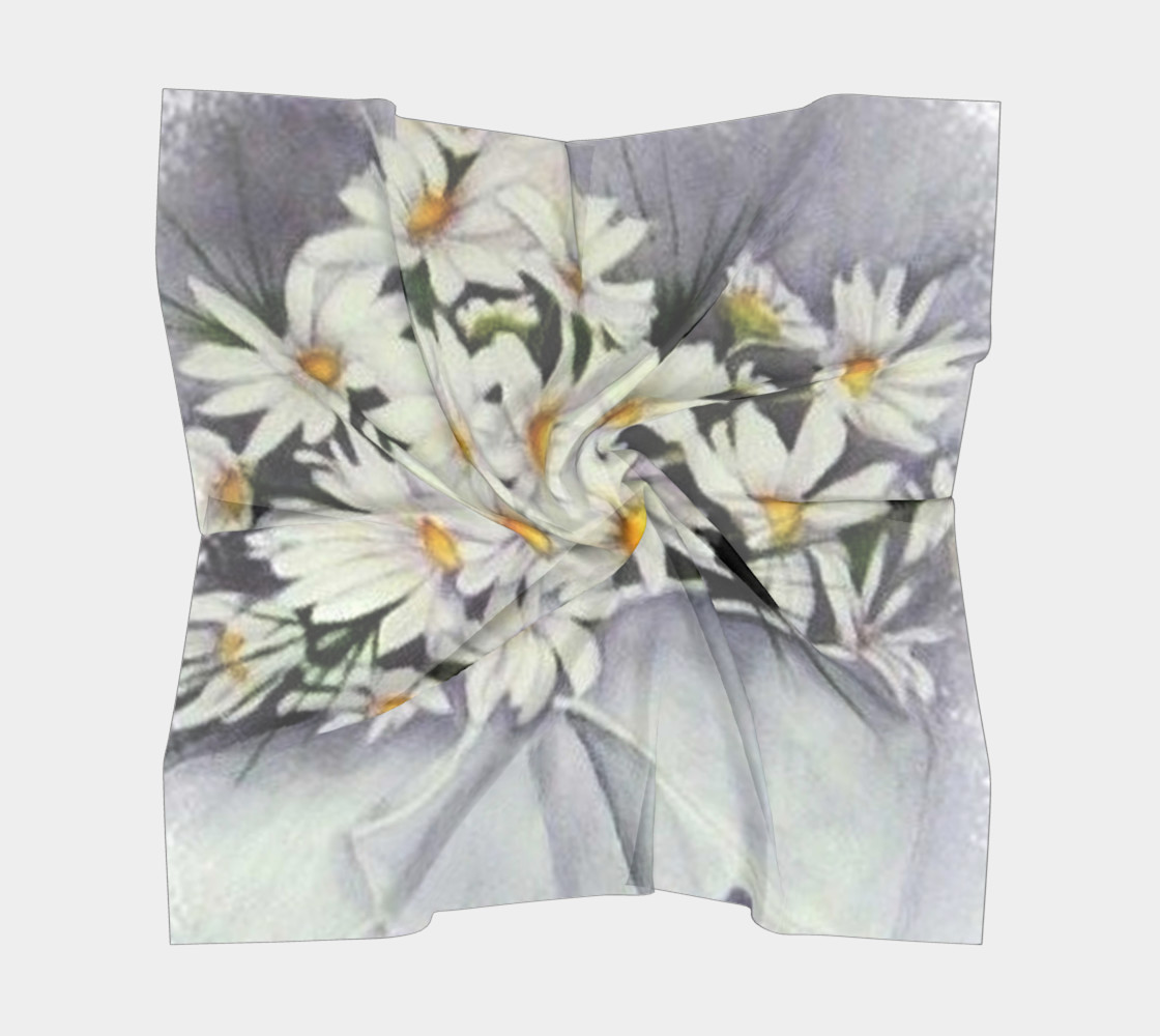 WHITE DAISY BOUQUET Scarf preview #5