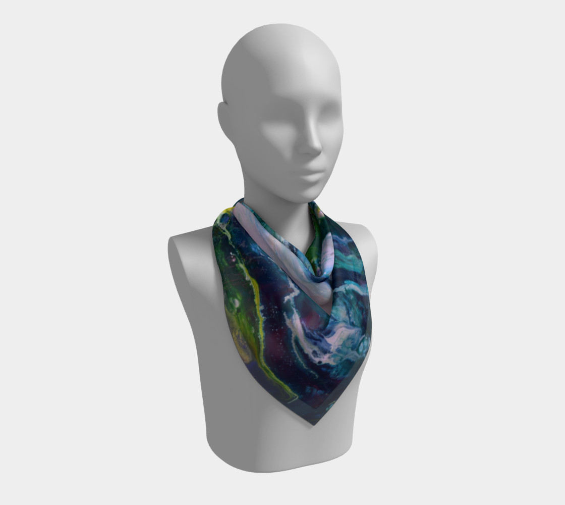 Aperçu de Cosmic water square scarf #2
